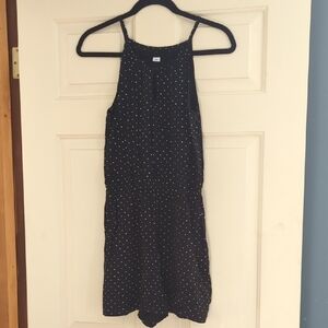 Black Polka Dot High-neck Romper